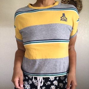 Junk Food Atari Striped Crop Tee Size L